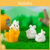 Charming Resin Craft Mini Fat Bunny Animal Tabletop Ornaments Cartoon Style