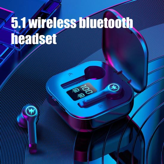 L10 LED Battery Display Bluetooth-compatible 5.1 Headset True Wireless Stereo Waterproof Earphone with Mic