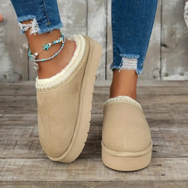 Fur Slippers Women Winter Plush Sandals Luxury Slip On Platform Slides Female Thick Sole Designer Cotton Home Shoes