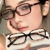 Y2K Leopard Small Frame Glasses Women Retro Fashion Simple Vintage Female Girls Eyeglasses Decorative Anti-Blue Light Eyeglasses