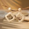 New earrings handmade rattan exaggerated vacation style earrings earrings unique and beautiful seaside accessories
