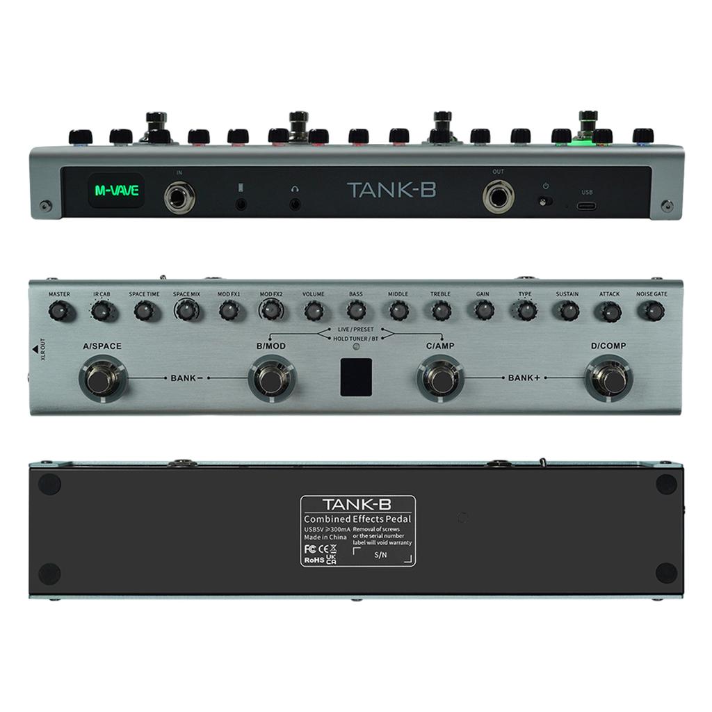 Педаль басовых мультиэффектов 3-полосный эквалайзер Сбалансированный выход XLR 3 задержки 3 реверберации Басовые эффекты