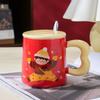 Креативная праздничная кружка для мальчиков и девочек на Новый год, сувенирная керамическая чашка для пары с крышкой и ложкой, милая чашка для девочки