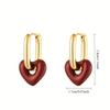 Ретро Романтические Серьги-Подвески в Вишнево-Красном Цвете в Форме Сердца для Женщин Свадебная Вечеринка Девушки Модная Бижутерия Рождественский Подарок Аксессуары