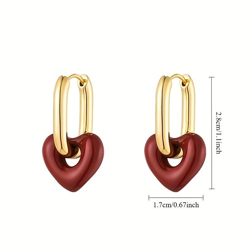 Ретро Романтические Серьги-Подвески в Вишнево-Красном Цвете в Форме Сердца для Женщин Свадебная Вечеринка Девушки Модная Бижутерия Рождественский Подарок Аксессуары