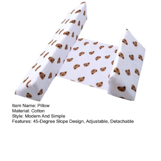 Подушка-клиновидная подушка для сна на боку для младенцев с регулируемым антиопрокидывающим эффектом, съемная, моющаяся, с наклоном в 45 градусов, с мягкой пеной с эффектом памяти, с эффектом против рвоты