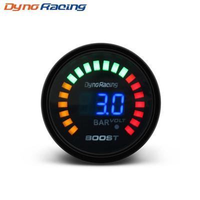 Dynoracing 2" 52 мм 20 светодиодов синий цифровой -1-2 бар 12 В 20 светодиодов турбонаддув автомобильный измеритель с датчиком