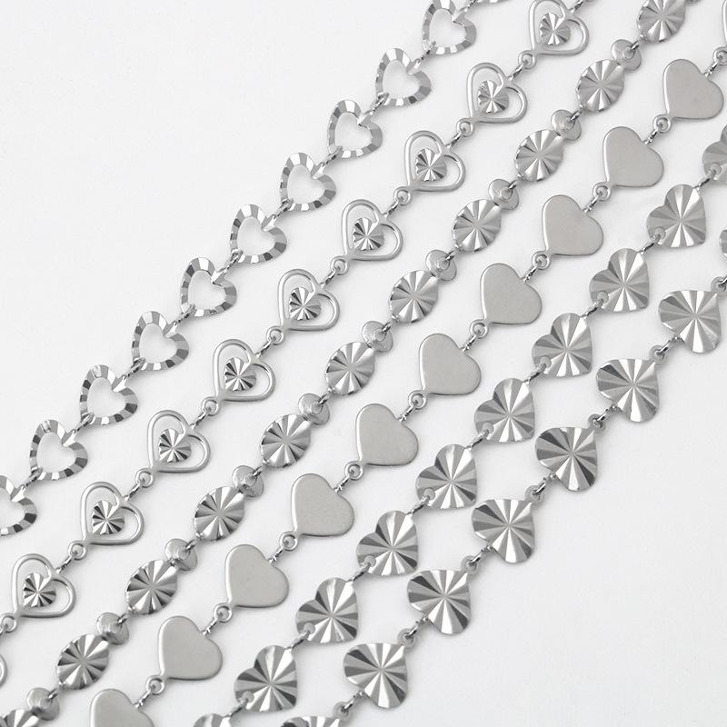 Ожерелье и браслет из нержавеющей стали с цепочкой «сердечко-твист», аксессуары для DIY