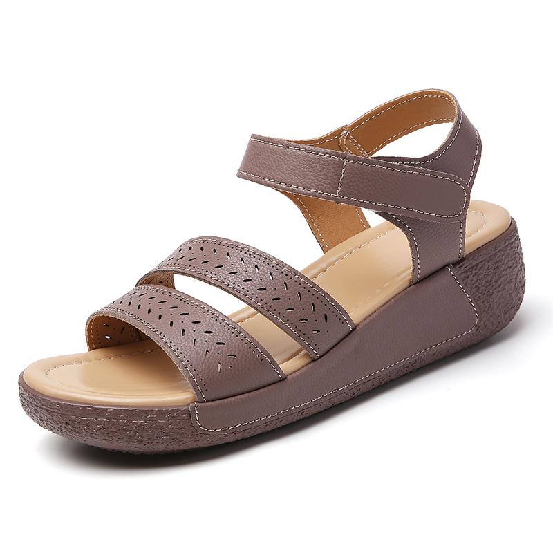 Женские летние сандалии для улицы, нарядные, с открытым носком, повседневные, прогулочные сандалии для девочек, большой размер, платформа, толстая подошва, увеличение роста