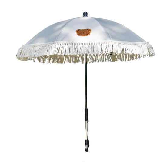 Stroller Umbrella with Tassels Clamp UPF 50+ Sun Protection Adjustable Rotary Waterproof Windproof Outdoor UV Blocking Pram Umbrella Parasol