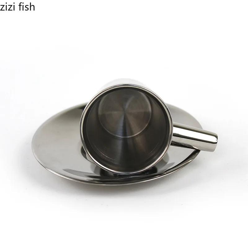 Набор из нержавеющей стали для кофе и посуды, чашка для чая с цветком, чашки для чая с молоком, металлические чашки для воды, кружка для послеобеденного чая, кружка для молока, кружки для сока