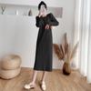 Sweater Pullover Dress Female Winter 2020 Long Sleeve Knit Dress New Mid Length Bottom Round Neck Straight Over Knee Sweater