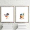 Минималистичный принт с птицами, холст, картина, птица, акварельный постер, декор для комнаты, настенная художественная картина, детская гостиная, домашний декор