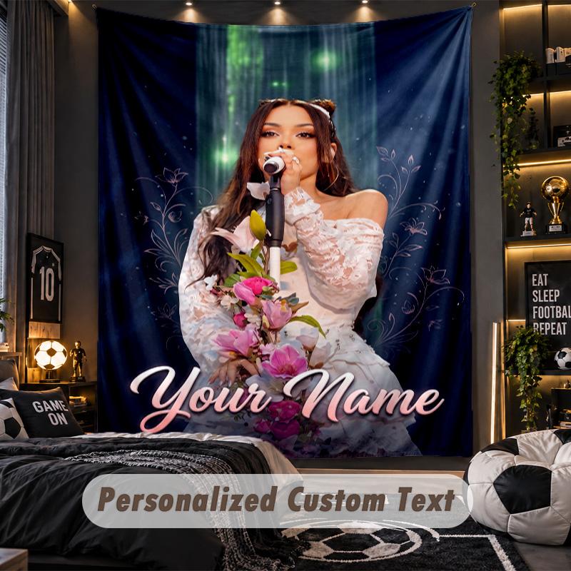 Personalized Wall Tapestry,Ayliva Custom Printed Name, Fabric Wall Art For Indoor Room Backdrop