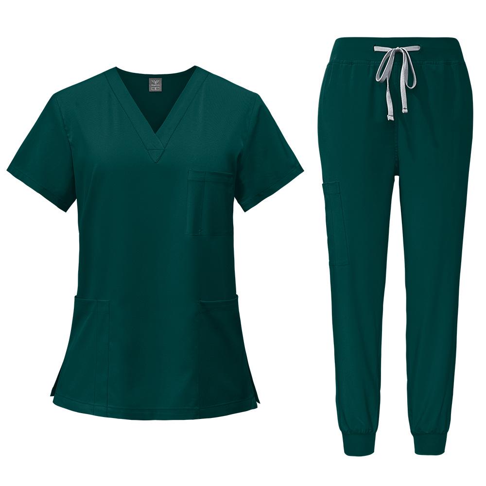 Unisex Quick-Dry Stretch Scrub Suit - Short Sleeve for Medical Professionals
