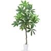 Heruiwin Искусственное Горшечное Поддельное Высокое Искусственное Горшечное Растение для Внутренней Комнатной Декорации, Зеленый, "Пахира, 120 см", Цветок, Дерево, Зеленый,