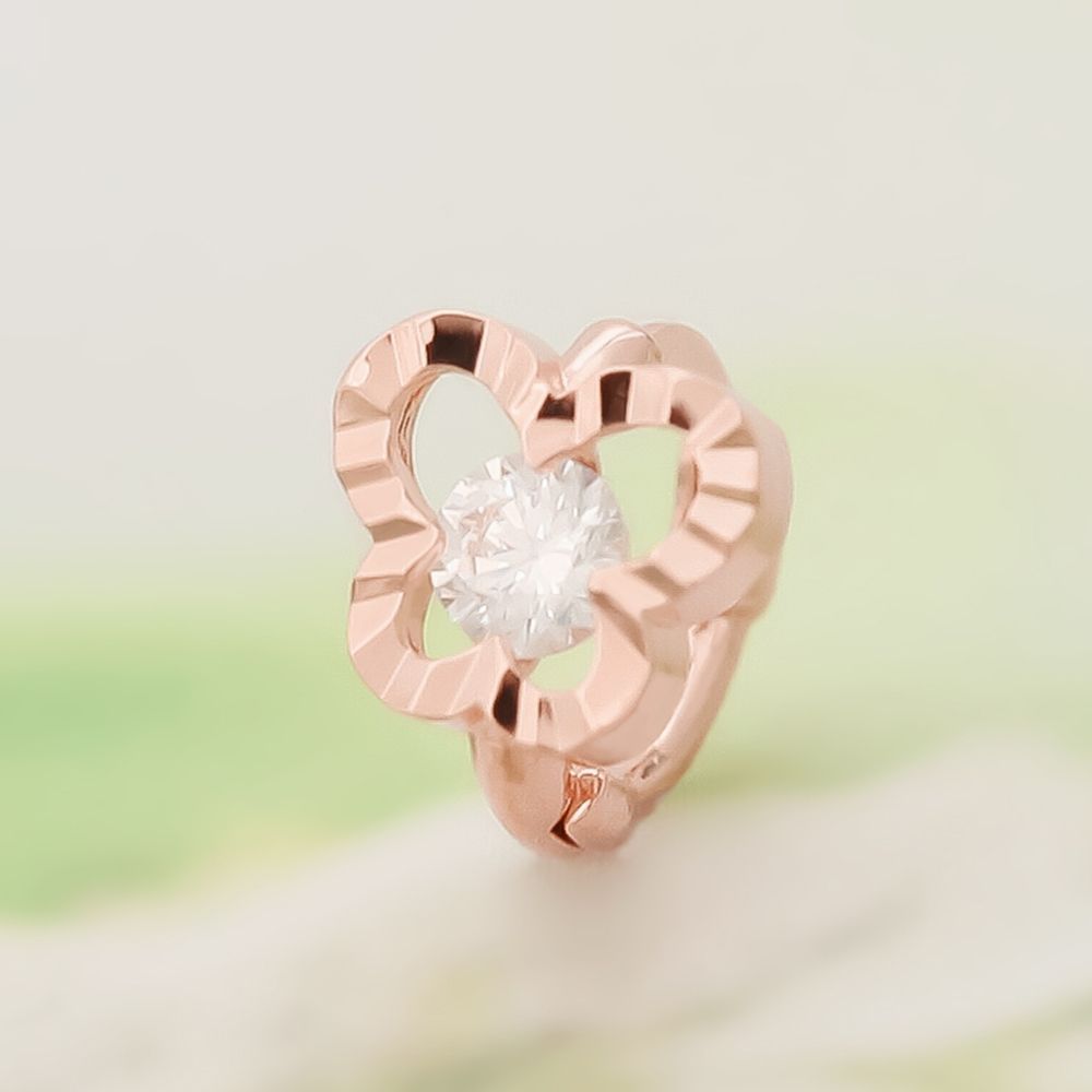 Ring Piercing Cubic Rose Gold Butterfly 14K Gold (Piercings Are Sold On One Side Only.)