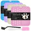 Dog Cat Lick Mat 4Packs - Suction Cups, Peanut Butter Pads, Bathing Grooming Aid, Slow Feeders