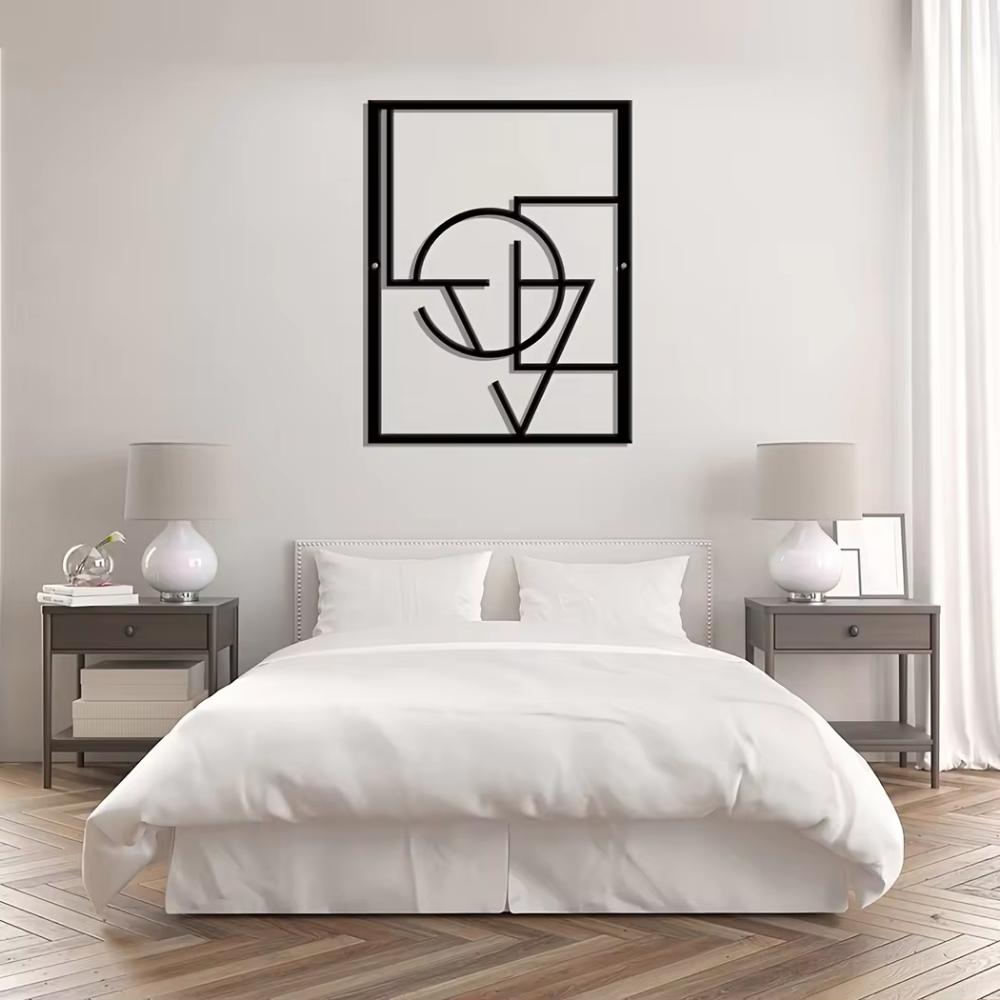 Abstract Wall Hanging Ornament, Geometric Wall Art Decor, Large Abstract Metal Wall Art Decor, Outdoor Art Wall Office Decor