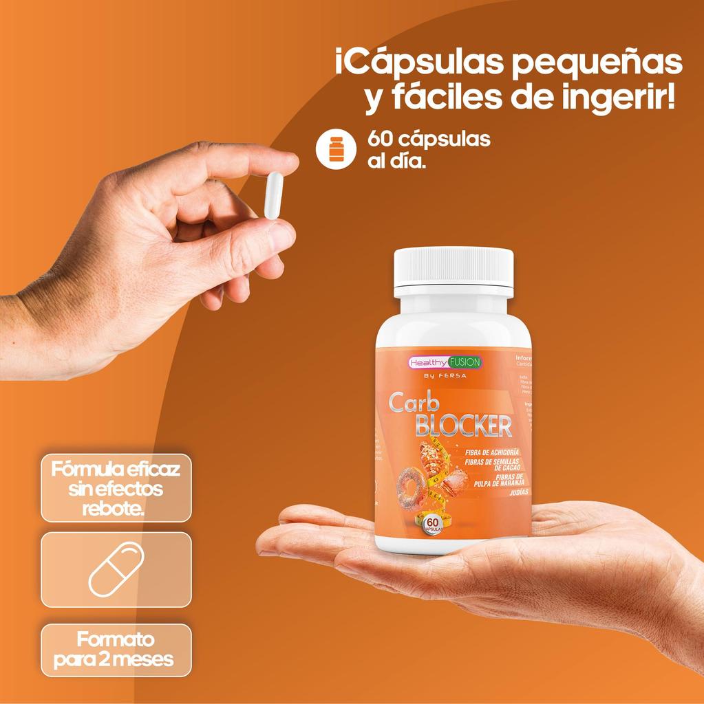 Healthy Fusion - Carb Blocker | Powerful Carbohydrate and Fat Blocker | Cacao Seed, Orange Pulp, and Chicory Fiber | 60 Caplets
