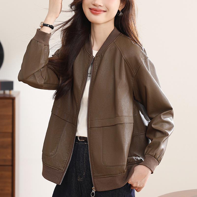 This Year's Popular Short PU Leather Jacket for Women In Autumn and Winter New Loose Style Versatile Leather Jacket Casual Jacket
