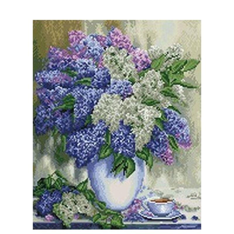 Алмазная живопись цветы полная дрель круглая алмазная вышивка фиолетовая лавандовая картина стразами домашний декор