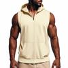Men's Summer Hooded Zipper Vest Casual Fitness Tank Top Trendy Open Cardigan Sports Vests