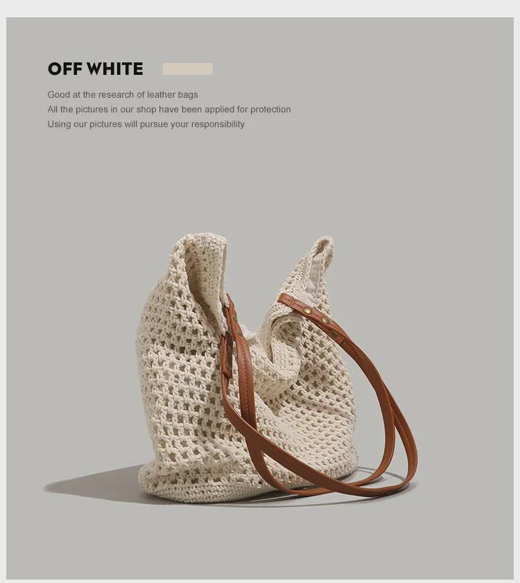 2024 Summer Women's Large Straw Tote: Braided Beach Bag for Seaside Vacations, One-Shoulder Design