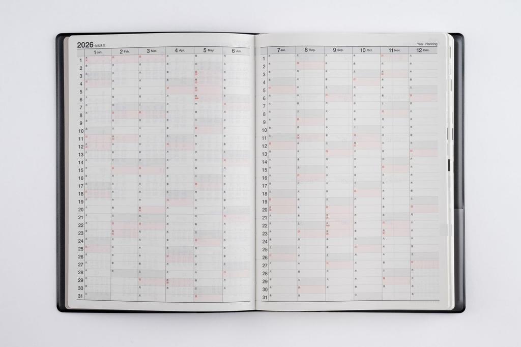 Takahashi 2026 A5 Weekly Desk 60 December Diary, Black, No. (Starts 2025)