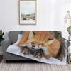 Fox Animal Cute Blankets Velvet Summer Snow Mammal Multifunction Super Soft Throw Blankets for Bedding Outdoor Plush Thin Quilt