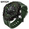 SANDA New Electronic Watch Hundred Beasts Green Light Waterproof Fashion Trend Black Technology Multi -functional Shock -proof Men's Watch