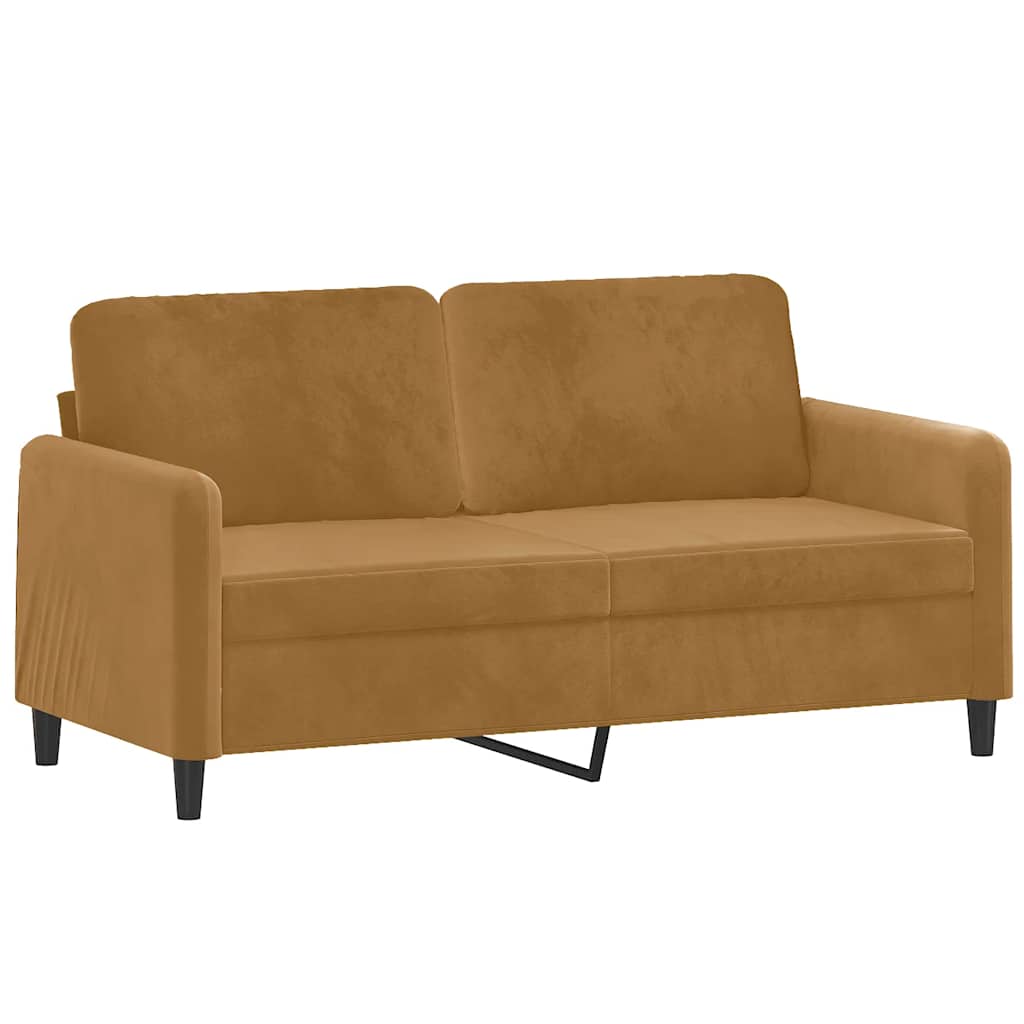 Vidaxl Sofa 2-Osobowa, Brązowa, 140 Cm, Tapicerowana Aksamitem