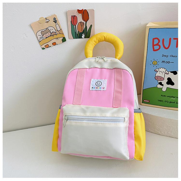 Cute Fashionable Child-friendly Pink Yellow Blue School Bag With Animal Prints