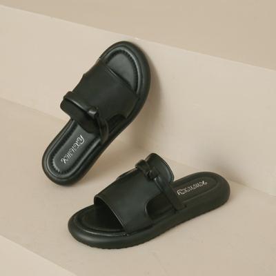 Повседневные шлепанцы на плоской подошве, удобные, с толстой подошвой, женские, 2024, новая мода, простые, универсальные, однотонные, женская обувь, летнее время