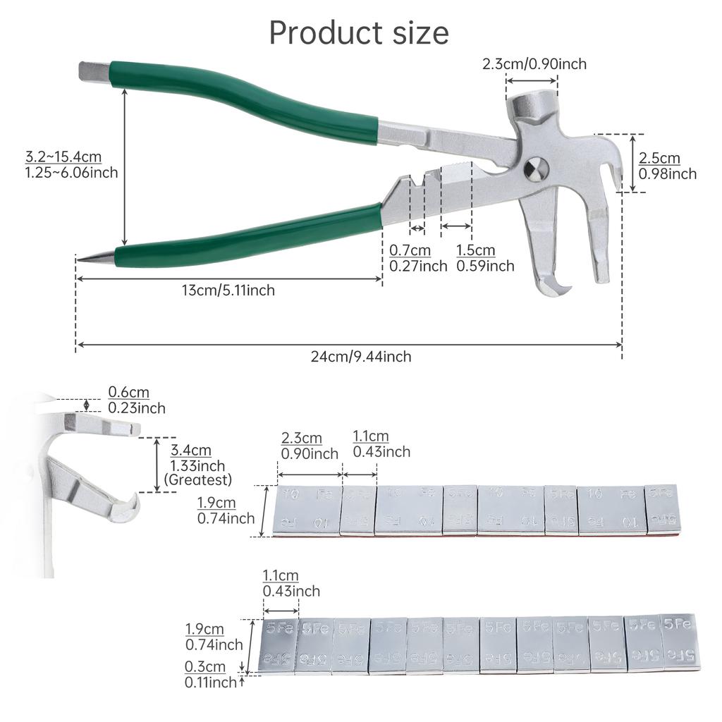 101 шт. Высоковязкие балансировочные грузики для шин и колес с пластиковой ручкой и плоскогубцами, набор для легкого удаления