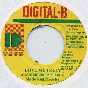 7-дюймовая пластинка SHABBA RANKS, COCOA TEA - Love Me Truly Digital B 1994 Ямайка Регги, Ска и Даб