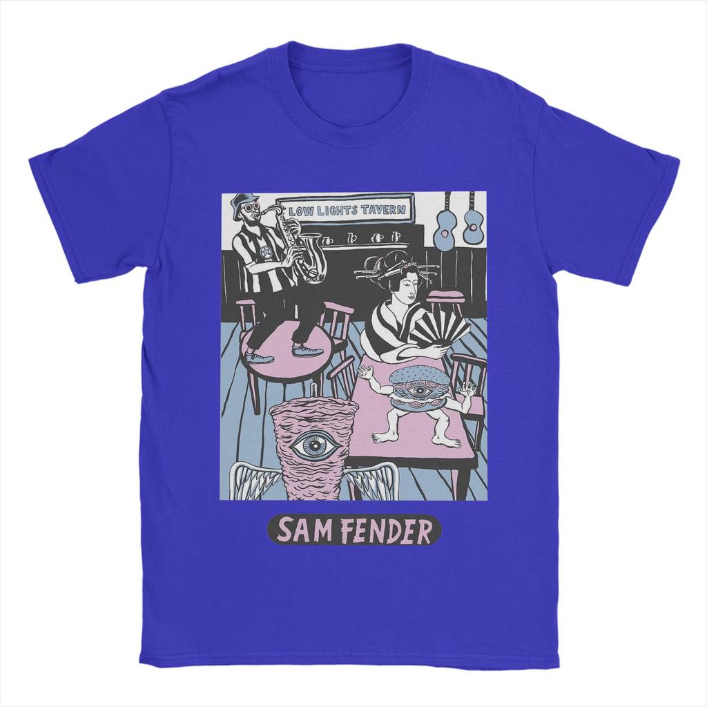 Потрясающая мужская футболка Sam Fenders с круглым вырезом, хлопковая, с коротким рукавом, с графическим принтом