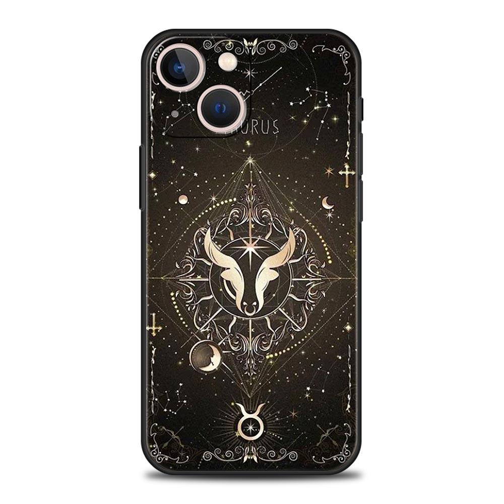 Чехол для телефона 'Созвездие' для iPhone 17 16 15 Pro Max 11 12 13 14 7 8 Plus SE 2020 X XR XS Мягкий Черный