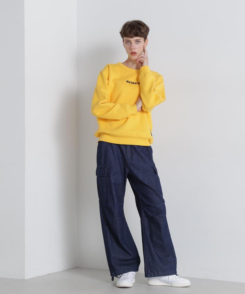 AVIREX A-STAR LOGO CREW SWEAT (WEB&DEPOT Exclusive) men's 2XL 060 yellow 783-4932006
