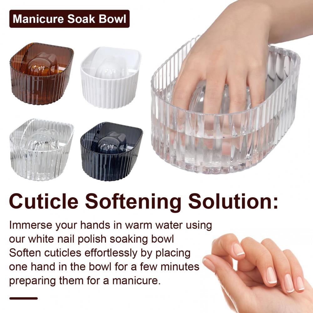 2Pcs DIY Nail Art Hand Soaking Bowl Polish Manicure Soak Off Bowl Hand Wash Soaker Tray Home Salon Acrylic Polish Remover Bowl