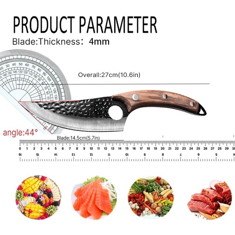 Kitchen Knife Handmade Forged Meat Cleaver Cutter Stainless Steel Boning Knife Professional Chef's Knife Sharp Cooking Knives
