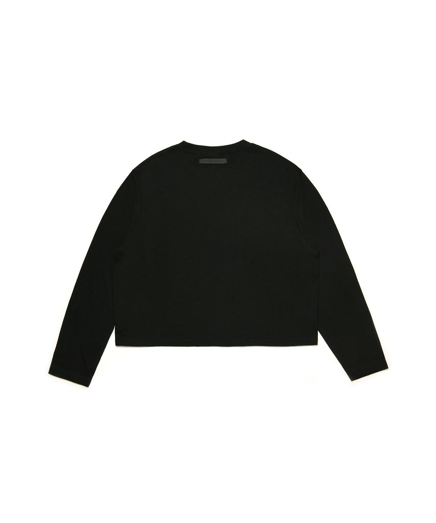 C WEAR BY THE GENIUS Мужская укороченная футболка с длинным рукавом Черная