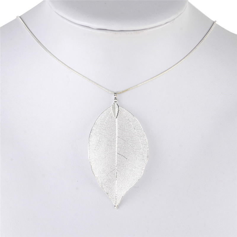 Уникальные женские украшения Простой кулон в виде листа для свитера Длинная цепочка-ожерелье