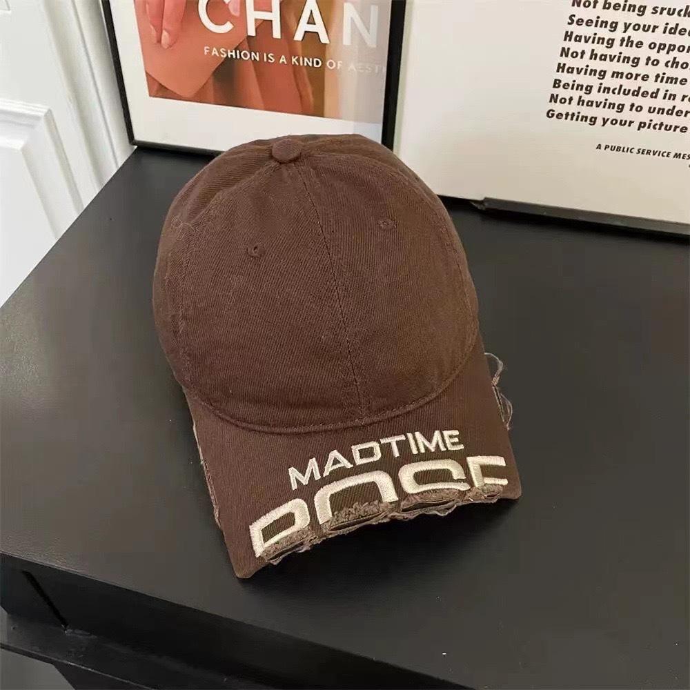 2025 новая бейсболка с короткими полями и вышитой окантовкой женская универсальная стираная старая кепка мужская Ван Анью Чао