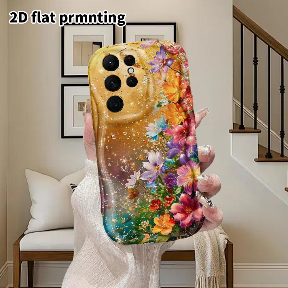Phone Case: 2D flat Samsung Galaxy A34 A35 M05 M06 S20 S22 S21 FE Plus 5G protective case, couple style, colorful wildflowers, Christmas and Halloween