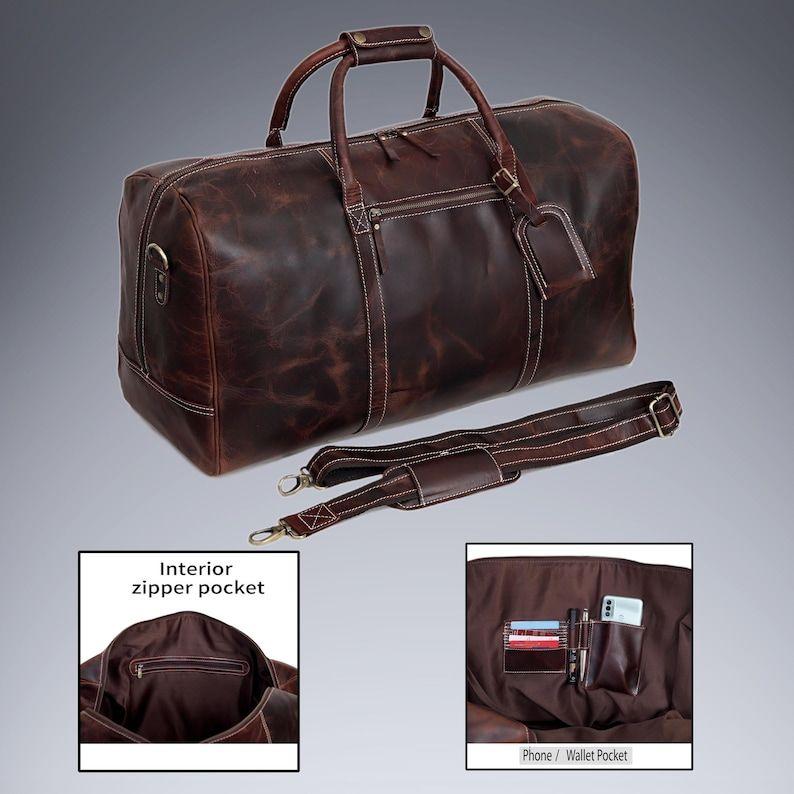 Handmade Leather Sports Duffle Mens Leather Travel Duffel Bag Overnight Bag Weekender Carry On Cabin Bag Christmas Gift Leather Duffel Bag