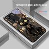 Черный Золотой Кот Для Xiaomi Redmi 13C Note13 12 Pro Plus 5G Note 9 13T Pro POCO X6 F5 F6 Черный Чехол для телефона из закаленного стекла