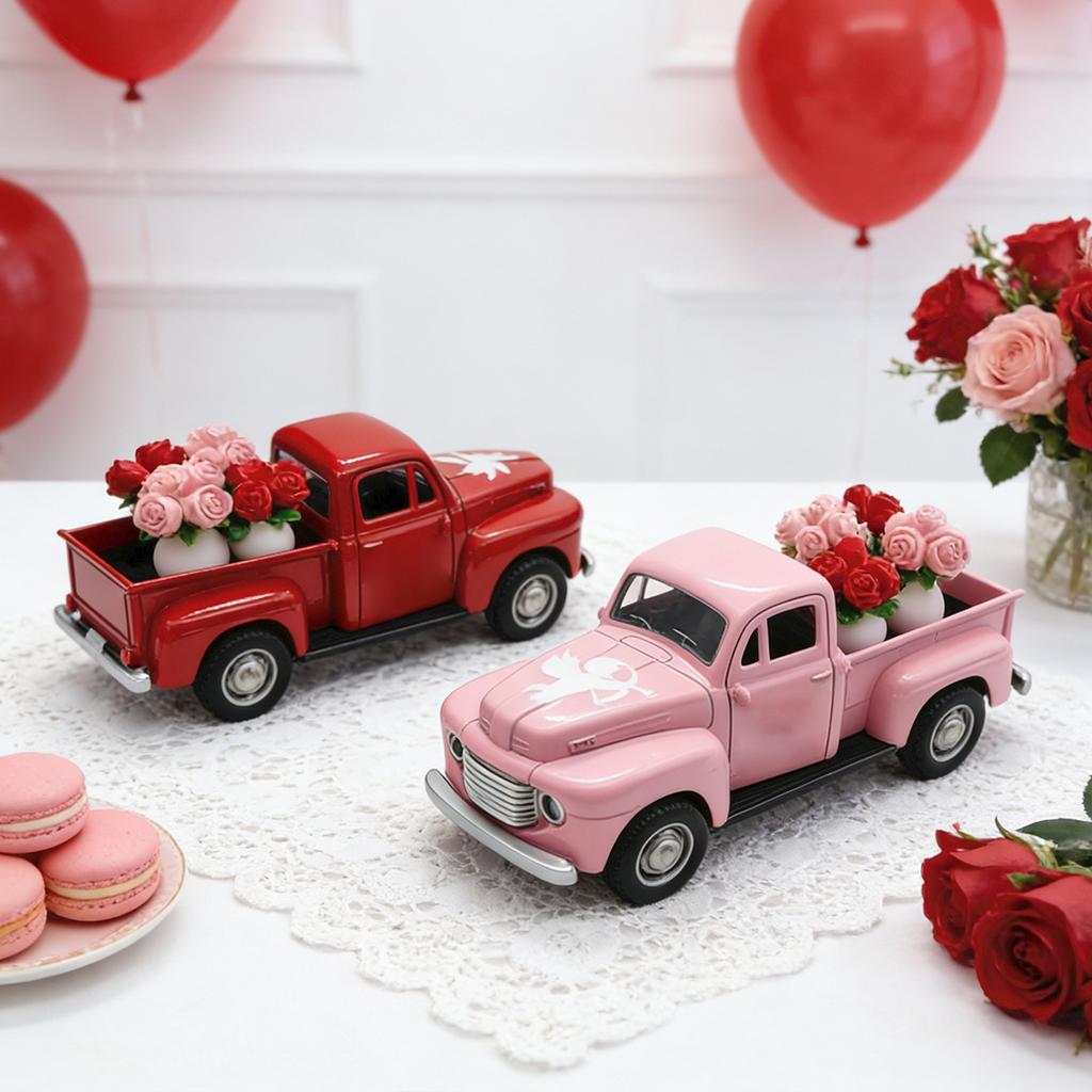 Vintage Car Ornaments, Valentine'S Day Rose Decorations