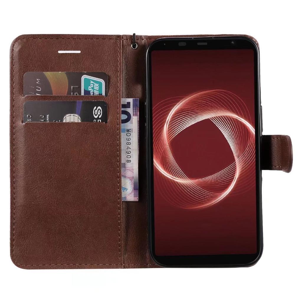 Подходит для мобильного телефона Fujitsu Arrows Be 4plus кожаный чехол Sense4 однотонный кожаный узор кошелек для карт