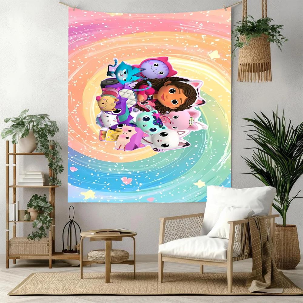 Gabby's Dollhouse Retro Tapestry Retro Boho Ideal for Balcony Bedroom Studio Wall Multipurpose Vintage Wall Art Perfect Gift for Dorm Roommate